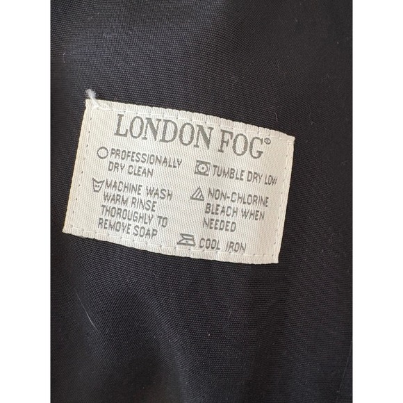 London Fog Mens Black Trench Coat Long Rain‎ Coat Classic Overcoat 46 - Picture 5 of 10